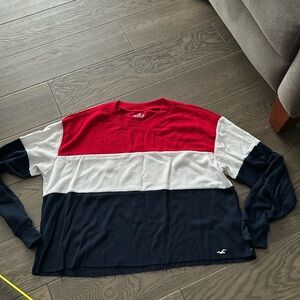 Hollister long sleeve cropped boyfriend tee